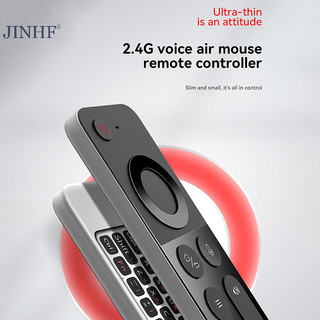 Jinhf Voice Air Mouse Điều khiển từ xa W3 2.4G Bàn phím không dây Mini cầm tay tiếng Anh cho Android TV BOX PC HOT