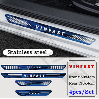 4 Vinfast Xe Ô Tô Thép Không Gỉ Ngưỡng Dải Kim Loại Chào Mừng Bàn Đạp Trang Trí Tự Động Tạo Kiểu Miếng Dán Cho Vinfast Lux A Fadil Tổng Thống SA VF E34 Phụ Kiện
