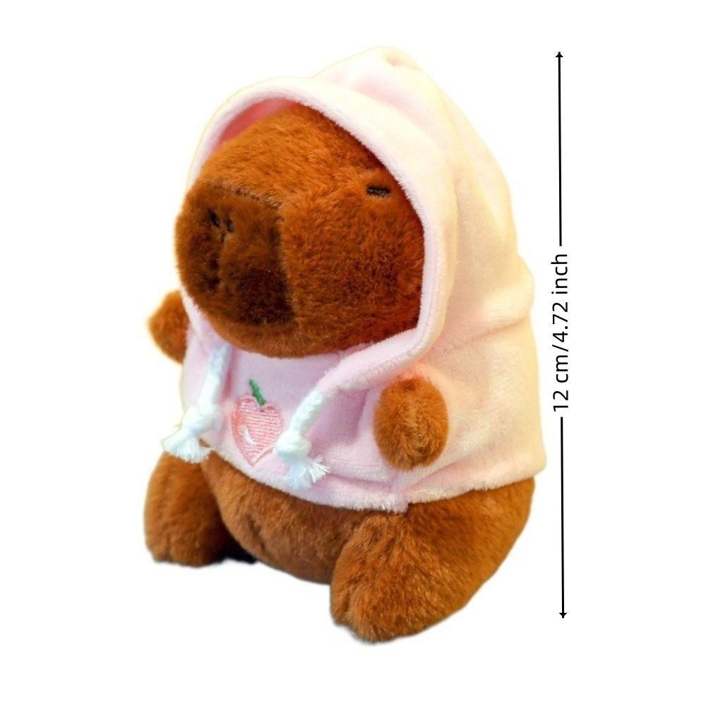 Đồ chơi sang trọng CHEESELY, Capybara với đôi cánh Búp bê mô phỏng, Áo Hoodie mềm Kích thước nhỏ Thú nhồi bông Mặt dây chuyền sang trọng cho quà tặng trẻ em