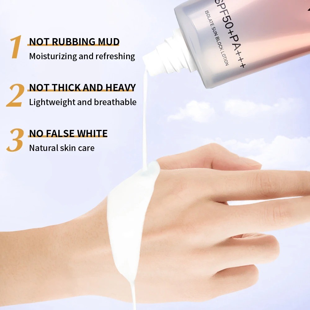 Kem Chống Nắng Lâu Dài Kem Bảo Vệ Mặt Chống Nắng SPF50 + Kem Dưỡng Ẩm Mặt Làm Trắng Da