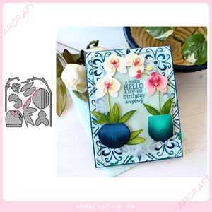 Bình Hoa Kim Loại Thép Carbon Cắt Khuôn DIY Dập Nổi Khắc Bản Mẫu crapbook Giấy Thủ Công Thiệp Chúc Mừng Ảnh Album Cắt Chết