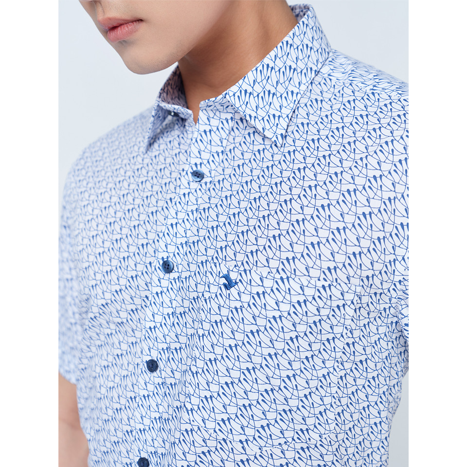 Sơ mi ngắn tay lai ngang VIETTIEN SMART CASUAL vải Nano phom REGULAR VT00000305