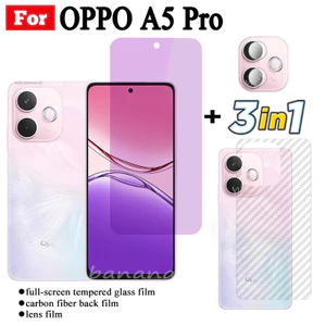 Dành cho OPPO A5 Pro Kính cường lực chống ánh sáng xanh Kính cường lực chống gián điệp OPPO A3X A3 Pro Bảo vệ màn hình + Phim ống kính máy ảnh + Phim mặt sau