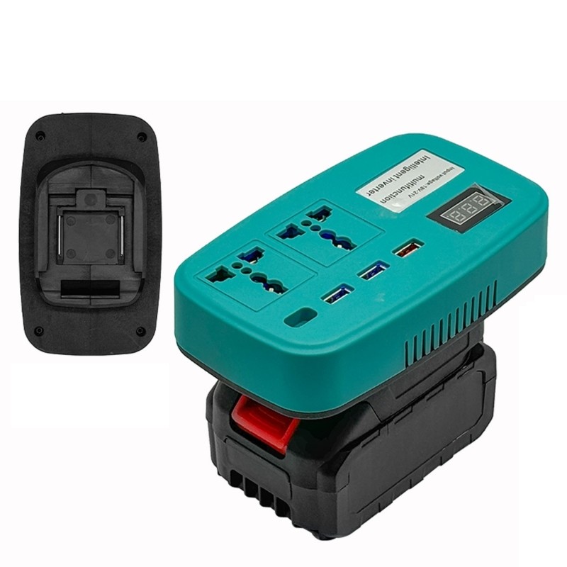 Bộ chuyển đổi nguồn biến tần thông minh USB và Type C GORD 100W 18V-21V sang 220V với màn hình Vôn kế