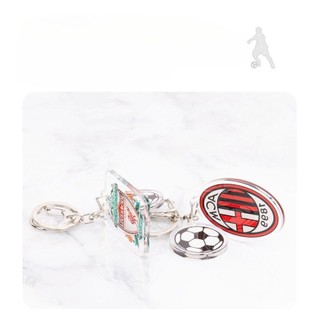 [Móc khóa] Móc khóa huy hiệu câu lạc bộ bóng đá, quà tặng Milan, mặt dây chuyền ba lô, Manchester City, Real Madrid, Chelsea, móc khóa xe POTI