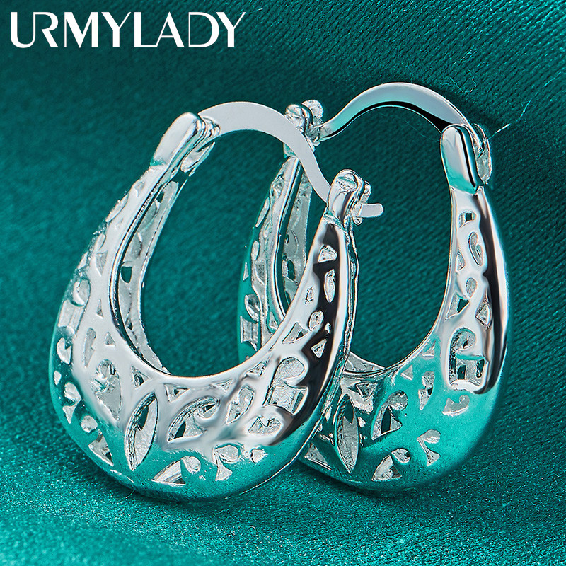 URMYLADY Bạc 925 Bông Tai Hoa Rỗng Cho Nữ Thời Trang Tiệc Cưới Trang Sức Quyến Rũ