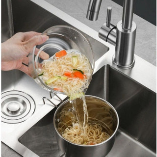 Lọc Rác Bồn Rửa Bát Inox Đồ Lọc Thức Ăn Thừa Rác Thải Có Quai Gác Bồn Hình Tròn Tiện Lợi NGÓI HOME - LR02