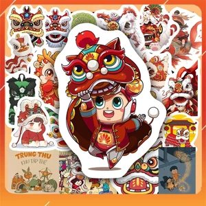 Hộp 25 Miếng Dán Sticker HÌNH TẾT TRUNG THU - Chống Thấm Nước Trang Trí laptop, vali - NSX Gì Cũng In