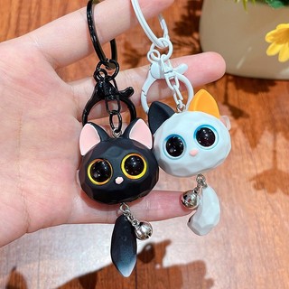 Mắt Lớn Đầu Mèo Móc Khóa Dễ Thương Tinh Tế Đầu Mèo Mặt Dây Chuyền Túi Phụ Kiện