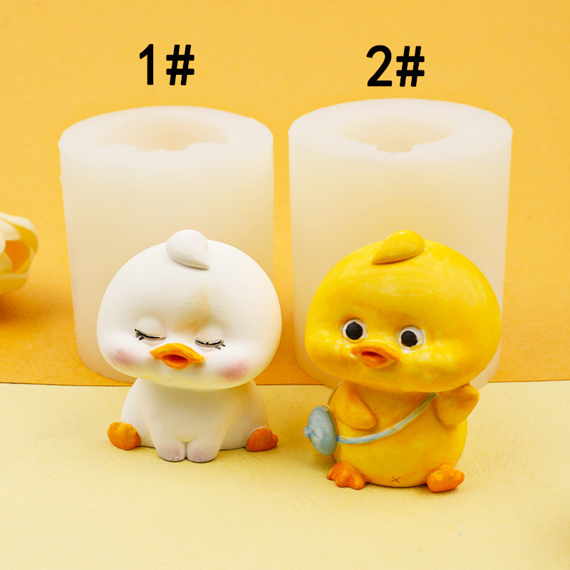 Hoạt Hình 3D Vịt Khuôn Silicon DIY Thạch Cao Handmade Thạch Cao Nhựa Khuôn Socola