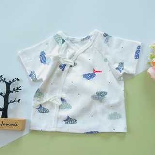Áo cột dây ngắn tay mùa hè chất thun cotton cho bé 3-6kg