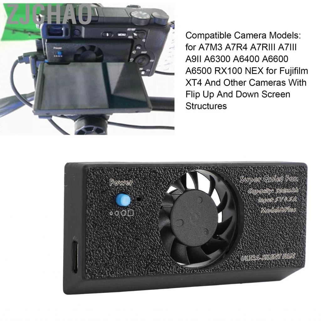 Zjchao Quạt làm mát camera Yunseity 3 Bộ tản nhiệt mini tốc độ điều chỉnh cho A7M3 A7R4 A7RIII A7III A9II A6300 A6400 A6600 A6500 RX100 NEX FUJIFILM CAMERA
