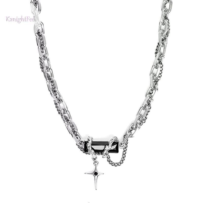 K2nightfee Đá Quý Đen Vòng Cổ Unisex Thiết Kế Thiểu Số Nhiều Lớp Cuộn Dây Cảm Giác Cao Cấp Xương Đòn Dây Chuyền Ngọt Ngào Mát Vòng Cổ Trang Sức VN