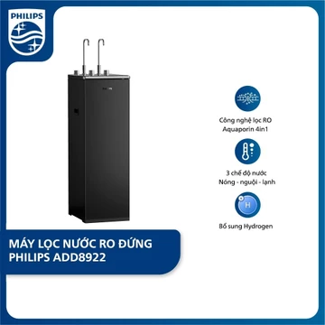 [MIỄN PHÍ LẮP ĐẶT] Máy lọc nước tủ đứng RO Nóng - Lạnh Hydrogen Philips ADD8922/74 - 10 lõi - Công nghệ Aquaporin