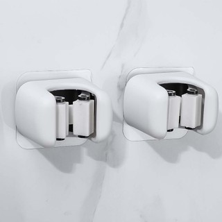 Giá đỡ cây lau nhà gắn tường không có chất kết dính, thiết kế kẹp an toàn cho chổi / cây lau nhà 5-28mm, Chất liệu PP Phòng tắm / Nhà bếp sắp xếp