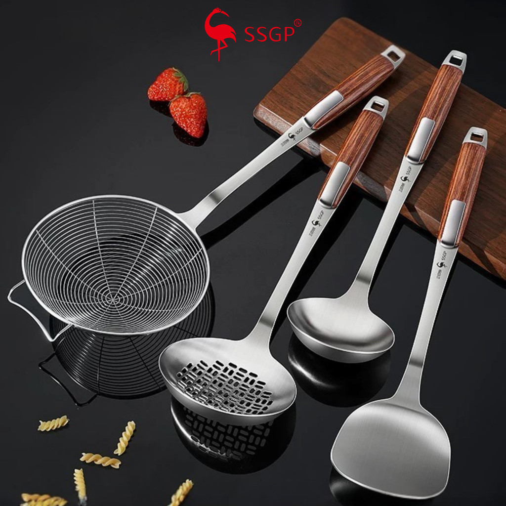 Vợt vớt Elegant inox 304 SSGP  SS11803 thìa canh, muỗng lẩu muôi canh horeca nhà hàng