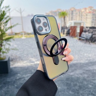 Gradient có thể thẳng thắn Ốp điện thoại cho IPhone 16 15 14 13 12 11 Pro Max Plus với chức năng giá đỡ kim loại Hỗ trợ từ tính Sạc không dây