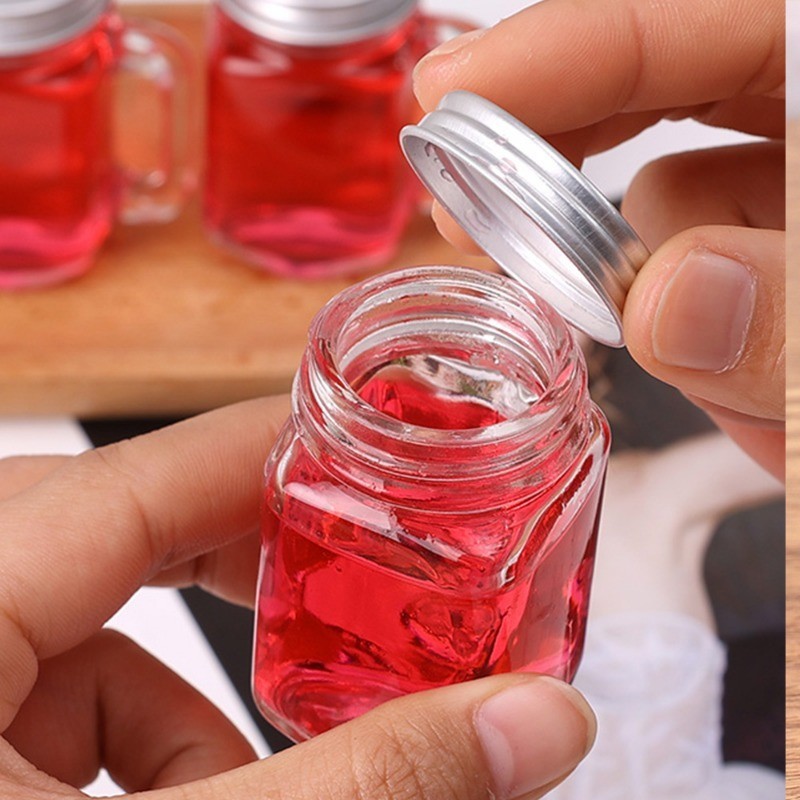 [Đặc sắc] Chai rượu Mini - Trang trí tiệc sinh nhật đám cưới - Di động, chống rò rỉ, kín - Hộp đựng mật ong DIY - Nồi thủy tinh trong suốt - Bình chia cà phê - Đồ dùng nhà bếp