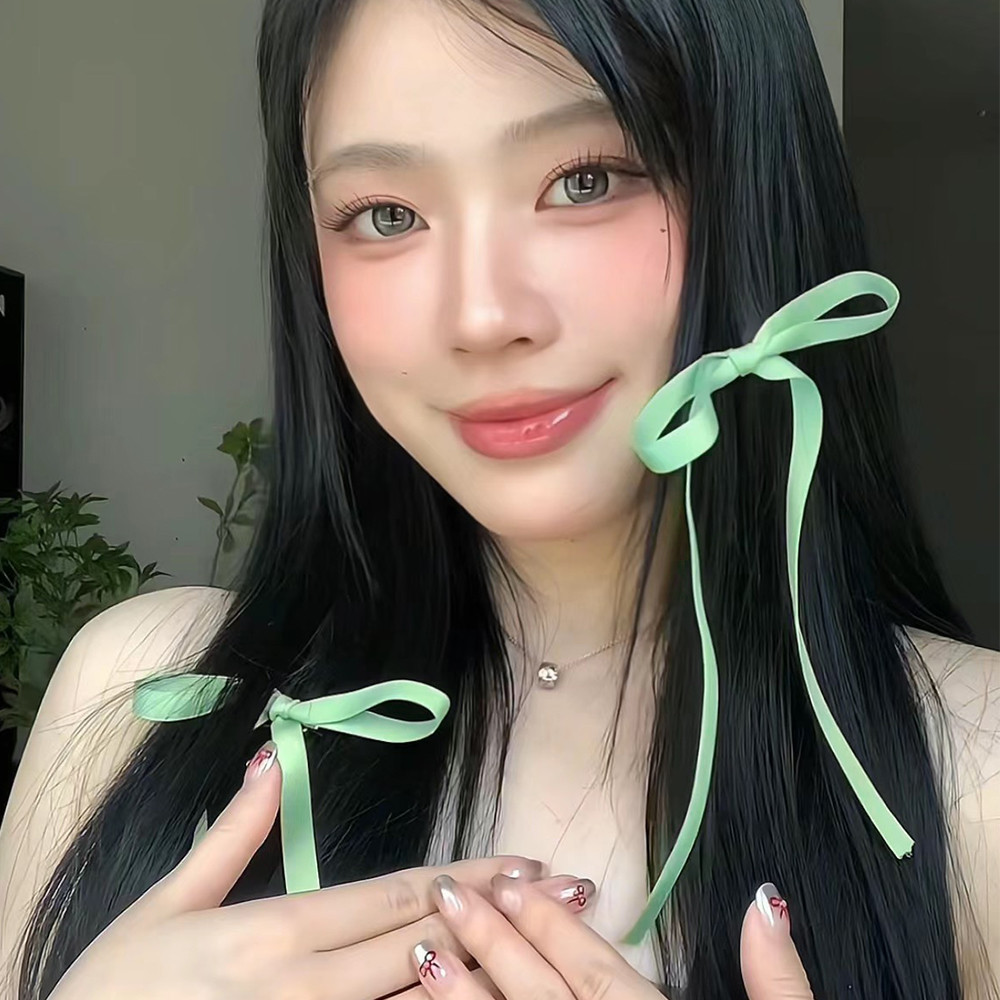 Kẹp Tóc Nơ Xanh Bạc Hà - 1 Cặp Kẹp Tóc Nơ Cổ Tích Cho Bé Gái - Phong Cách Ba Lê, Thời Trang, Ngọt Ngào, Dễ Thương - Mũ Buộc Tóc Phổ Biến Hàn Quốc - Phụ Kiện Tóc Đuôi Ngựa Đôi