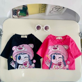 AT31-M-[tomnaukids] Áo thun cộc tay croptop bé gái họa tiết dễ thương - Size 8-35Kg