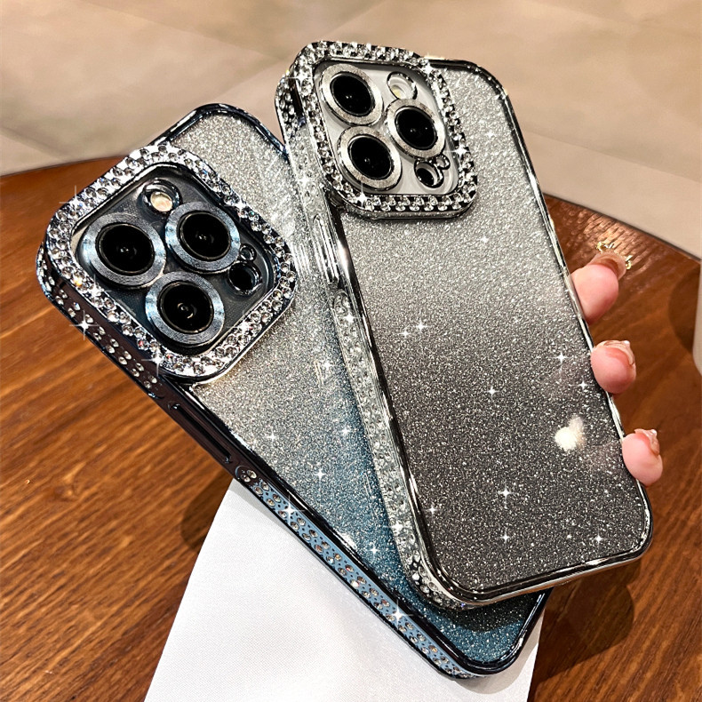 Mạ kim cương lấp lánh Vỏ điện thoại iphone15 Pro Max 14 13 12 11 vỏ cho vỏ iPhone TPU silicon lỏng vỏ mềm Bảo hiểm toàn diện chống sốc