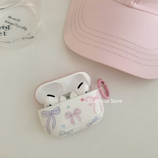 Ốp Lưng Cho AirPods 1 2 3 AirPodsPro Pro2 Apple Tai Nghe Không Dây Bảo Vệ Nhiều Màu Sắc Nơ Hồng Xanh Xanh
