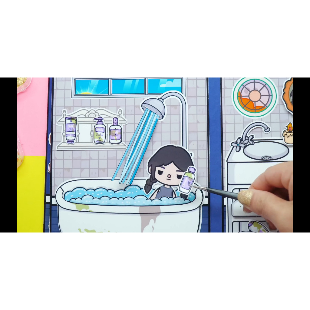 ĐỒ CHƠI NGÔI NHÀ BÚP BÊ GIẤY CẮT THỦ CÔNG DIY - Wednesday's Black House In Quiet Book
