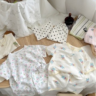 (6m-15Y) Bộ quần áo gia đình bằng vải Cotton siêu mềm mùa hè cho trẻ em bé gái bé trai Bộ đồ ngủ trẻ em thoáng khí