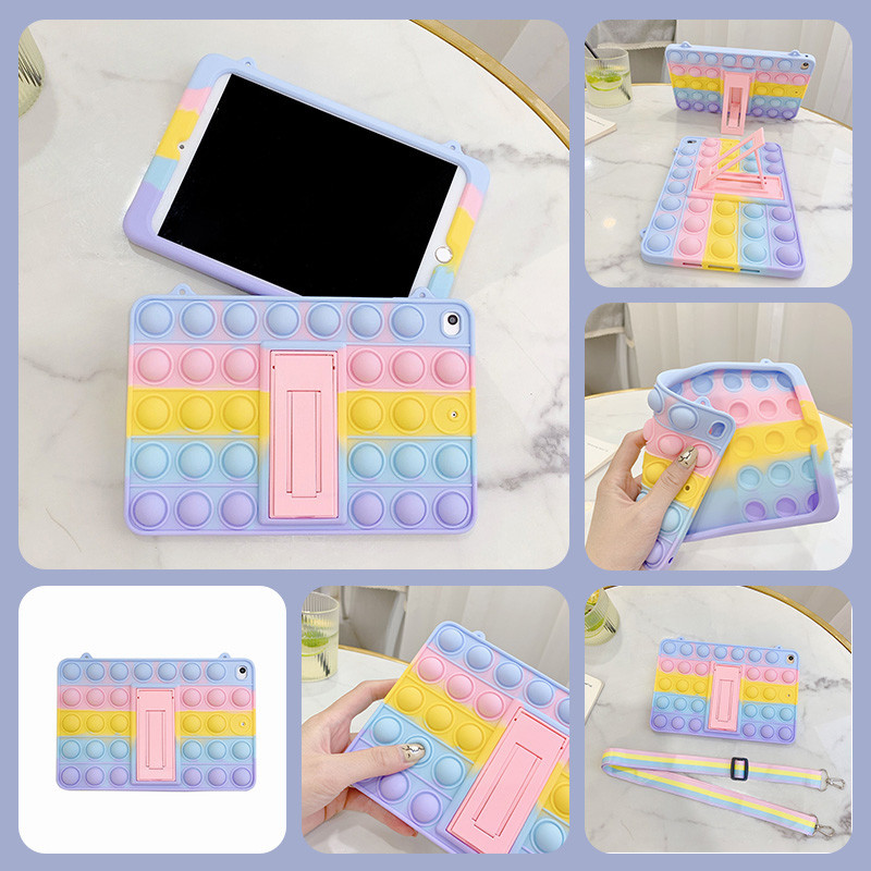 Ốp Silicon Mềm Cho Samsung Tab S7 S8 S9 S9 FE X700 X710 S7 + S8 + S9 + S9 FE + S7 FE S9 Plus T730 X800 X810 360° Nắp đứng có thể gập lại xoay