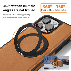 Da Mới 360° Xoay Giá Đỡ Từ Dòng Ốp Lưng Điện Thoại iPhone 15ProMax iPhone 15 14 13 12 11 Pro Max Vỏ Bảo Vệ Điện Thoại Chống Sốc Và Chống Rơi