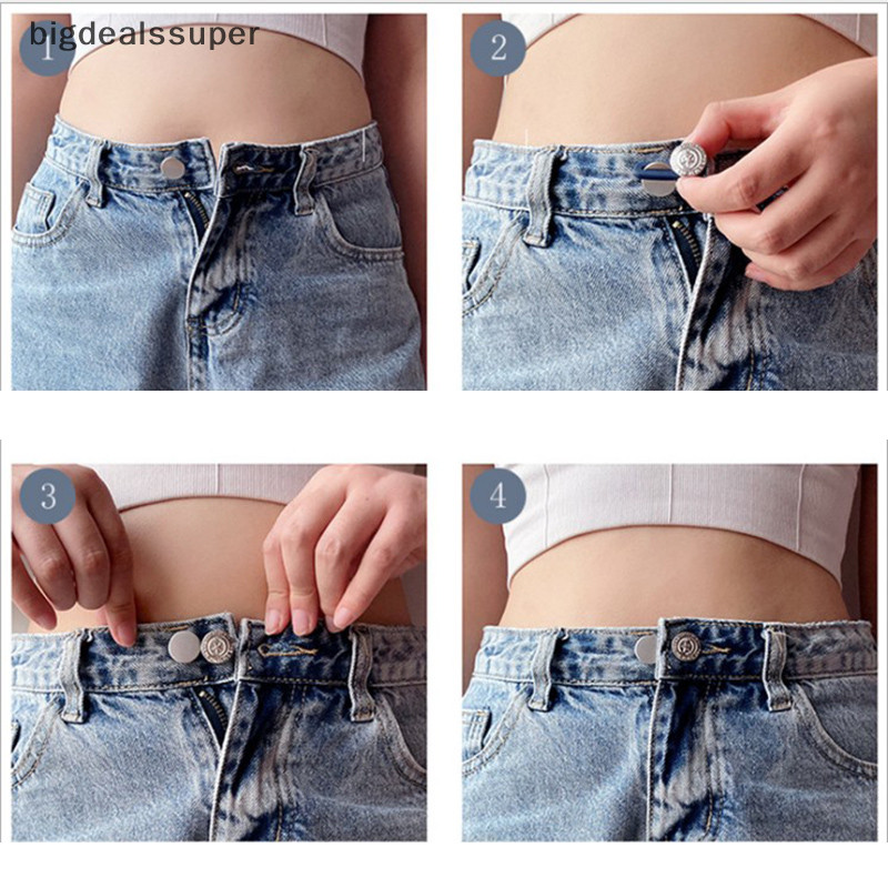 Bigdealssuper Quần Áo Quần Jeans Có Thể Điều Chỉnh Eo Tăng Dây Buộc Thắt Lưng Nút Mở Rộng Siêu