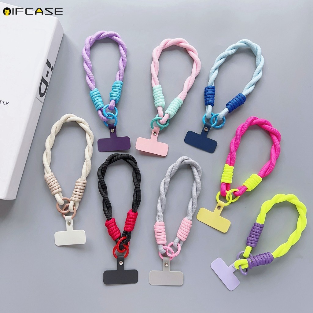 Dây điện thoại nylon nhiều màu, giá đỡ thẻ ID, dây đeo đa năng cho điện thoại di động