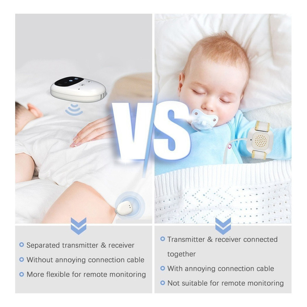 Báo động làm ướt giường không dây cho trẻ em, cảnh báo ban đêm, hỗ trợ huấn luyện bô