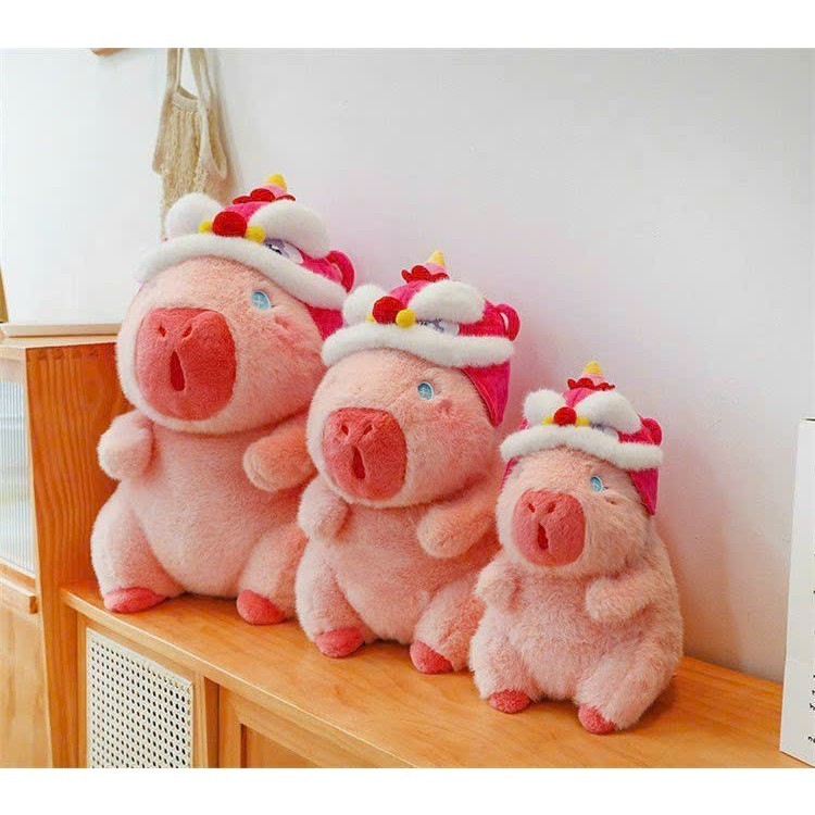 Capybara Hồng Có Tóc Capybara Hồng Kì Lân Đáng Yêu Sản Phẩm Cao Cấp Chất Liệu Vải Lông Thú Sợi Dài Mêm Mại
