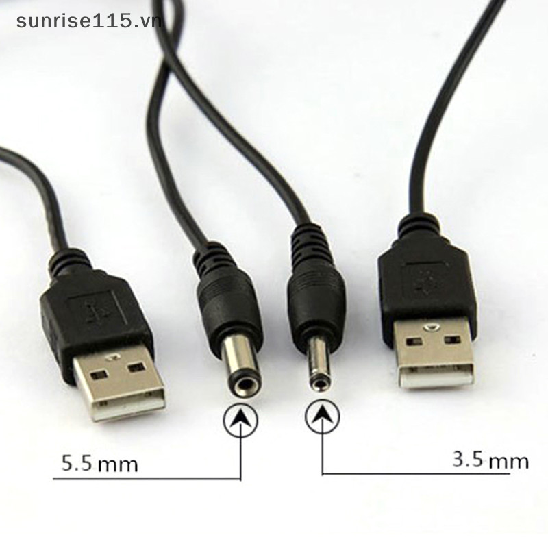 Cổng USB LMH đến 2.5 3.5 4.0 5.5mm 5V Hộp Jack Kết nối cáp nguồn màu đen.
