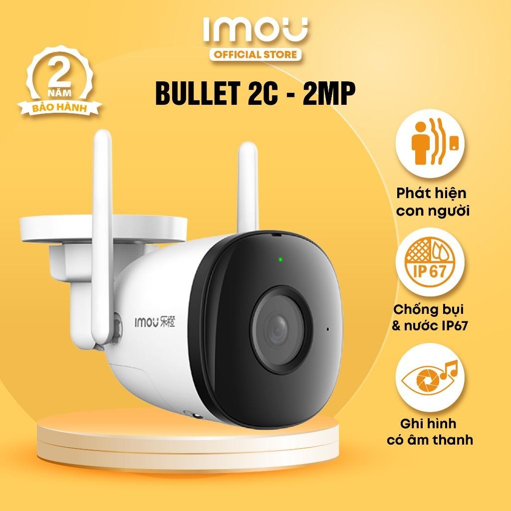Camera Wifi ngoài trời Imou Bullet 2C (2MP) I IPC-F22P I Chống nước ...