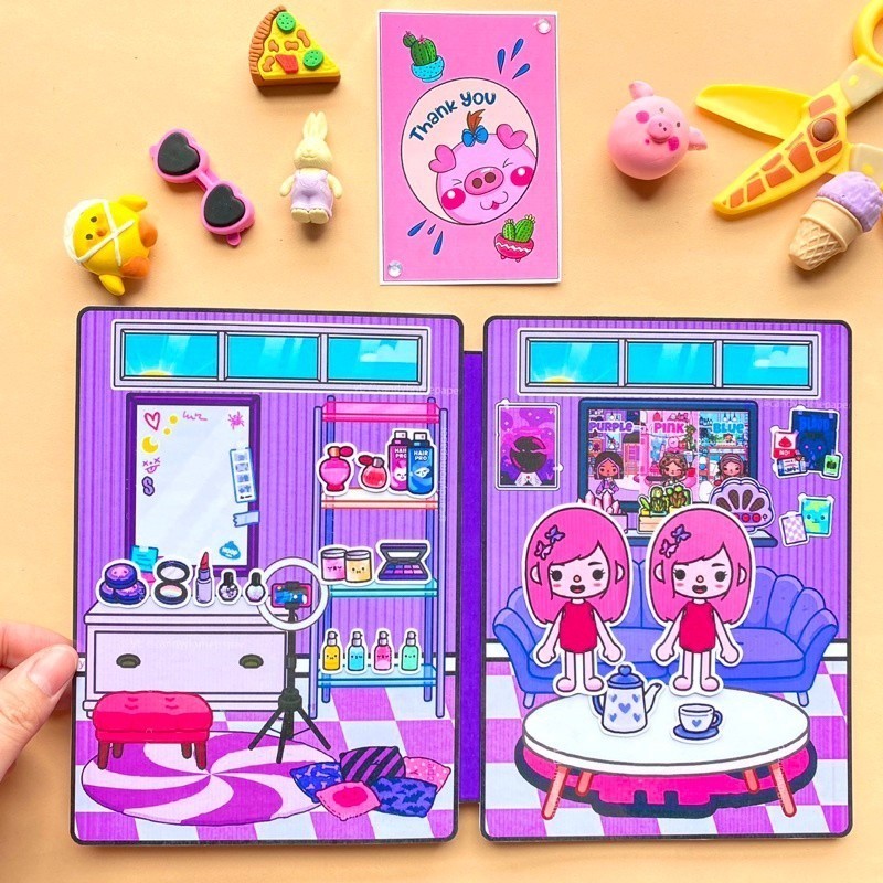 Cuốn Sách Toca Độc Đáo Chất Lượng Cao squishy giấy tự làm búp bê giấy blackpink búp bê giấy ngôi nhà búp bê ngôi nhà búp