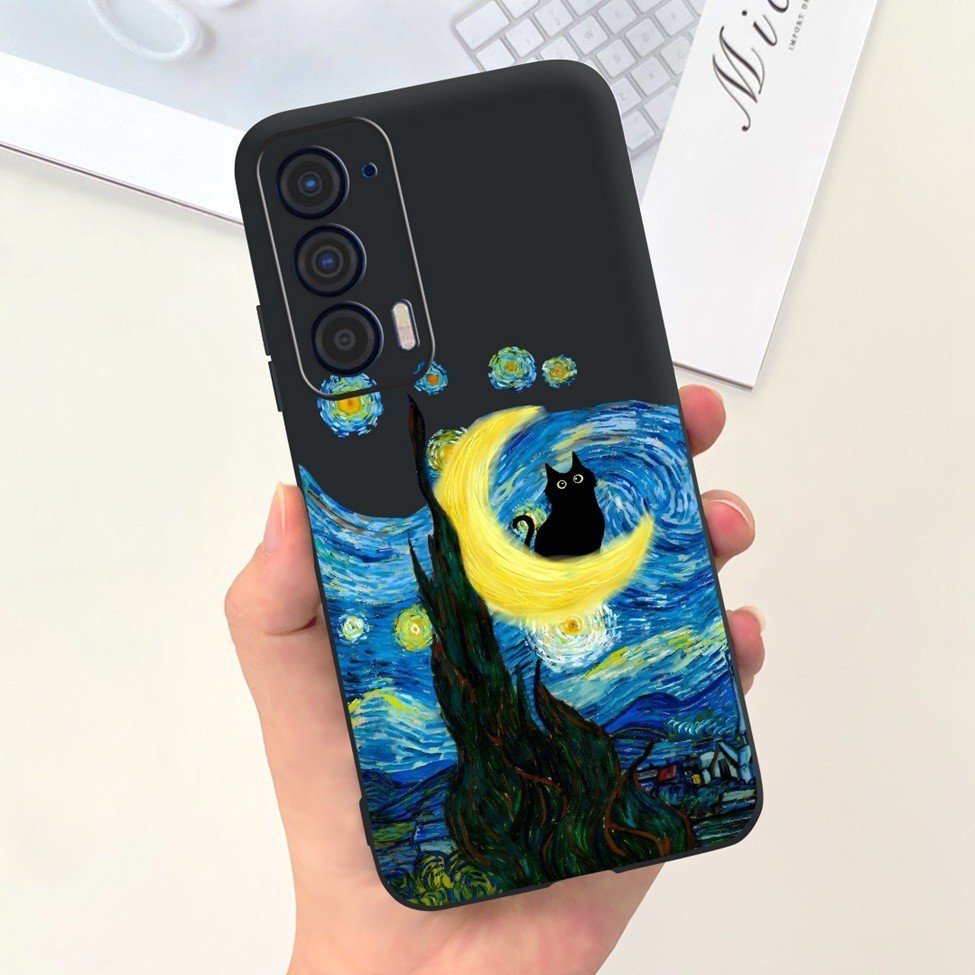 Ốp Lưng Motorola Edge 2021 Thẩm Mỹ Mèo Gấu Trúc Sơn Mềm Silicon Motorola Edge 2021 Ốp Lưng Điện Thoại XT2141-1 Ốp Lưng