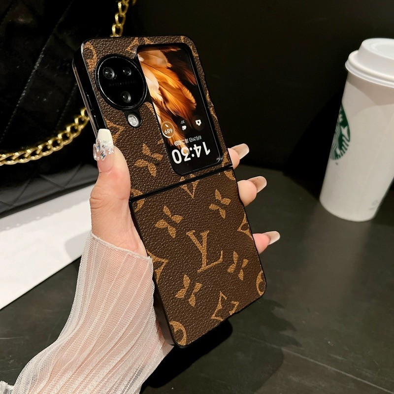 Ốp điện thoại gấp thiết kế bằng da PU cổ điển cao cấp cho OPPO Find N3 Flip Casing cho OPPO Find N2 Flip Design Vỏ bảo vệ chống sốc