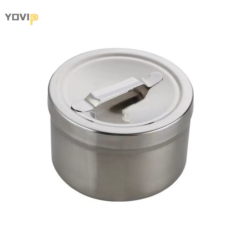 Yovip 1 Hộp Tròn 304 Thép Không Gỉ Cotton Thùng Thùng Phòng Thí Nghiệm Dụng Cụ Và Dụng Cụ Bảo Quản Có Nắp VN