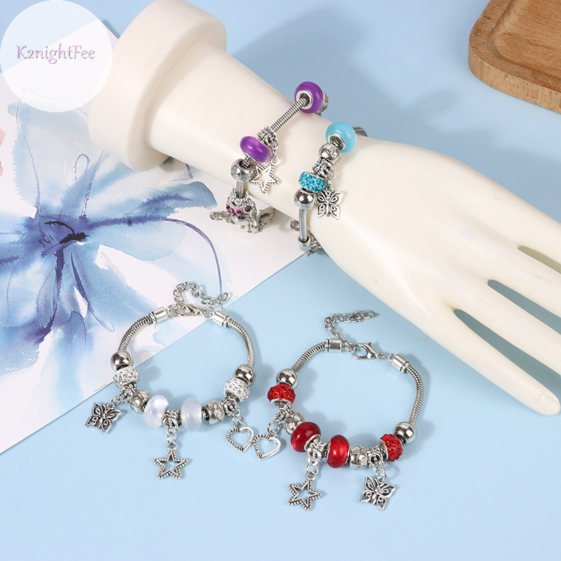 K2nightfee Boho Ngôi Sao Trái Tim Pandent Đính Hạt Vòng Tay Nữ Trang Sức Vòng Tay Có Thể Điều Chỉnh Mở Đầu VN Phụ Kiện Trang Sức Thời Trang