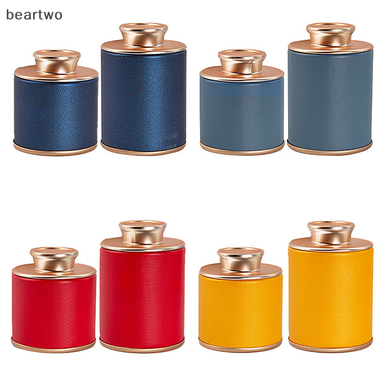 < Beartwo > 1 Trà rỗng Mini nguyên khối Hộp thiếc gia đình Trà đen xanh kín Lọ du lịch di động Hộp đóng gói trà nhỏ Hộp đựng giấy có thể đẹp