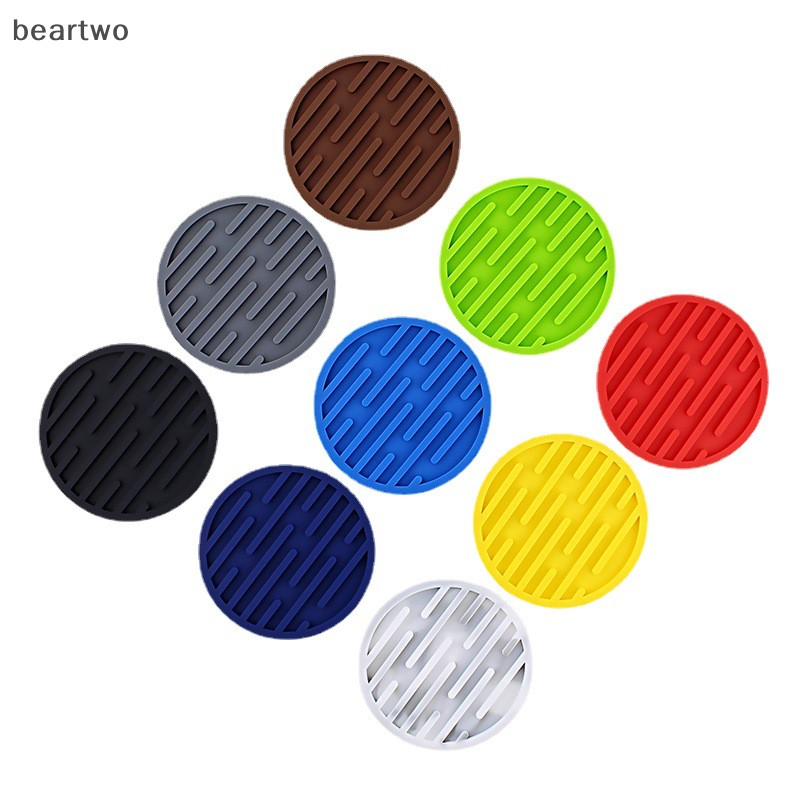 < Beartwo > Thảm silicon Chịu Nhiệt Cốc Đế Lót Ly Tròn Chống Trơn Trượt Bàn Placemat Dụng Cụ Đẹp