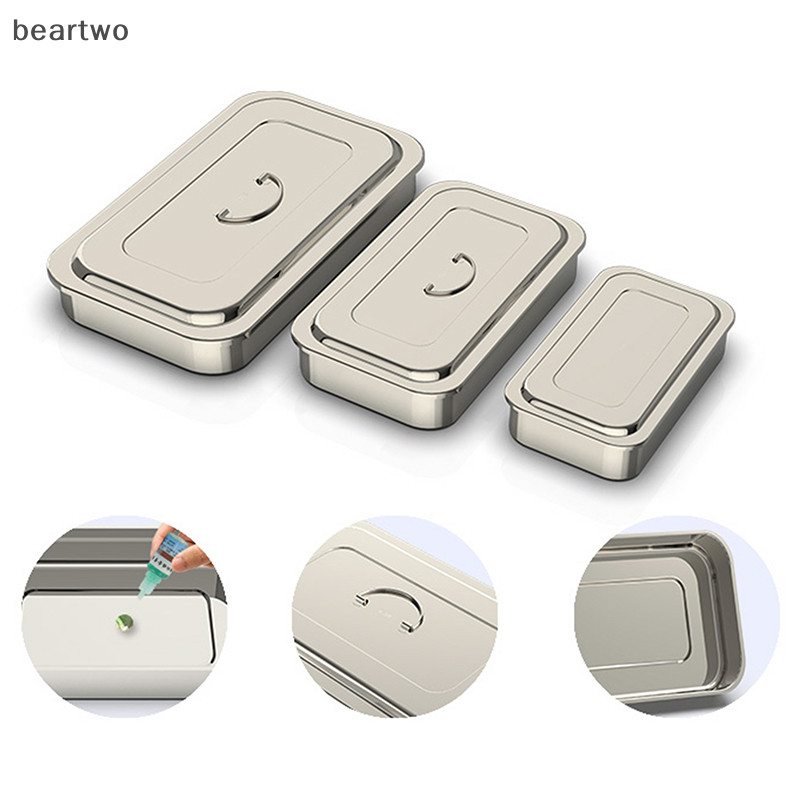 < Beartwo > Khay phẫu thuật Thiết bị nắp điều dưỡng Hộp khử trùng cho hộp lưu trữ Dụng cụ bằng thép không gỉ Đẹp