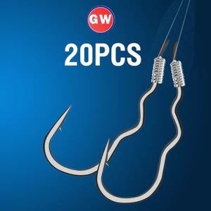 20 Chiếc Móc Cá Lật Tự Động 1 # -10 # Ba Uốn Chống Trượt Cá Chép Móc Cao Thép Carbon Câu Cá Sharp Barb Worm Hook Phụ Kiện Câu Cá