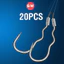 20 Chiếc Móc Cá Lật Tự Động 1 # -10 # Ba Uốn Chống Trượt Cá Chép Móc Cao Thép Carbon Câu Cá Sharp Barb Worm Hook Phụ Kiện Câu Cá
