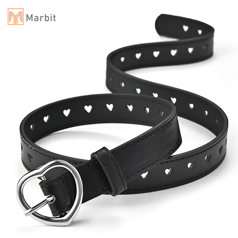 Marbit Trẻ Em Giả Da Trẻ Em Dễ Thương Đào Khóa Trái Tim Thắt Lưng Bé Gái Thắt Lưng Mới