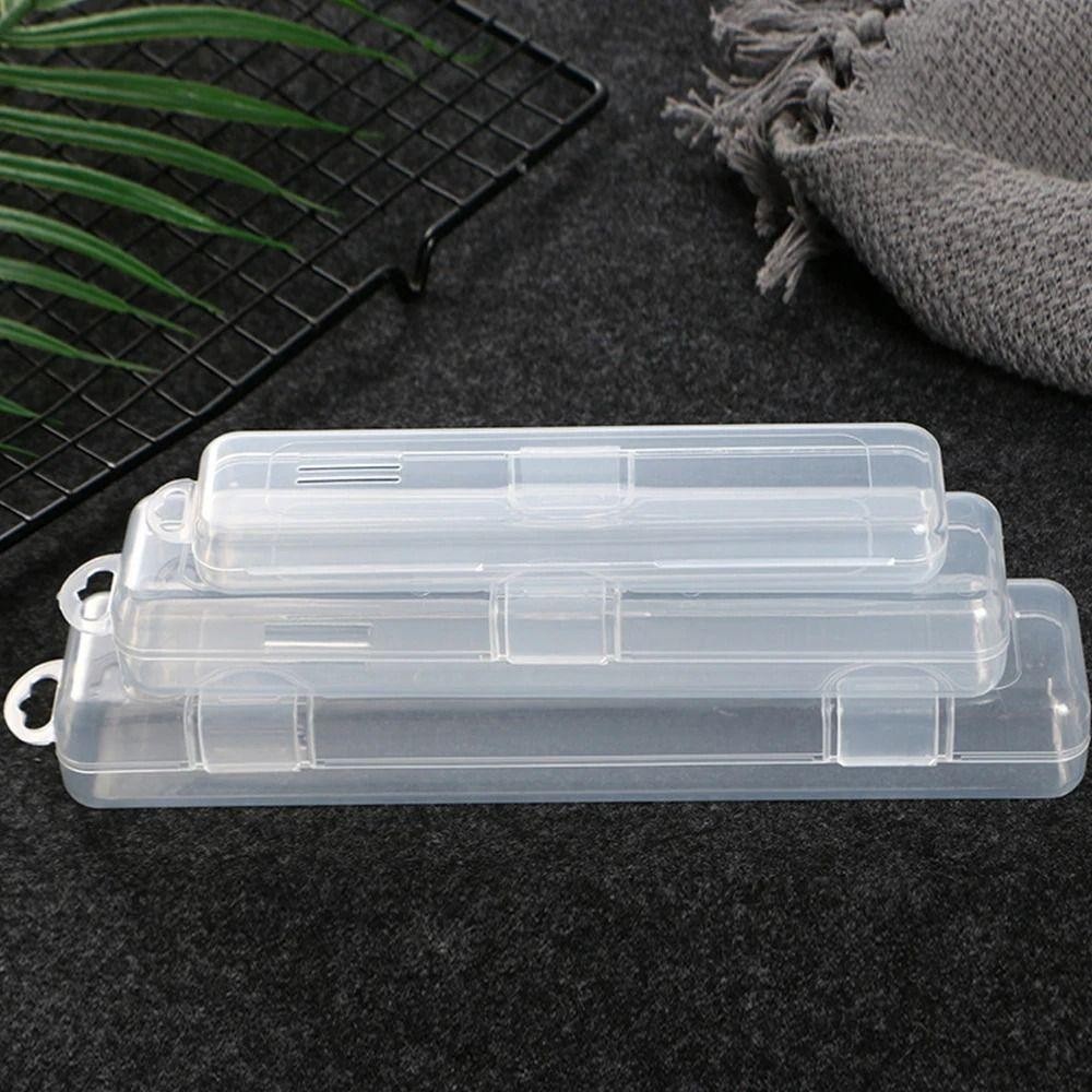 WOODNEST 1 Cái Hộp Bảo Quản Bàn Chải Trang Điểm, Bút Chì Lông Mày Di Động Bộ Đồ Ăn Đũa Hộp Nhựa Tổ Chức, Có Nắp Đa Năng Dụng Cụ Làm Đẹp Trong Suốt