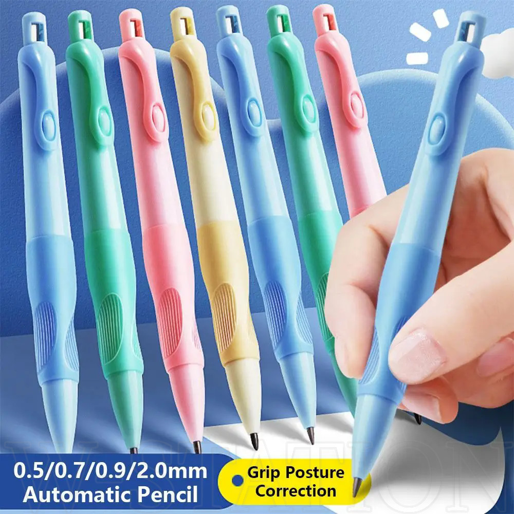 Bút chì tự động chỉnh sửa tư thế 2MM - Bút chì chỉnh sửa cá heo loại 2 trong 1 - Nạp lại mịn màng, bền bỉ - Dụng cụ viết học sinh có máy mài bút chì - Văn phòng phẩm