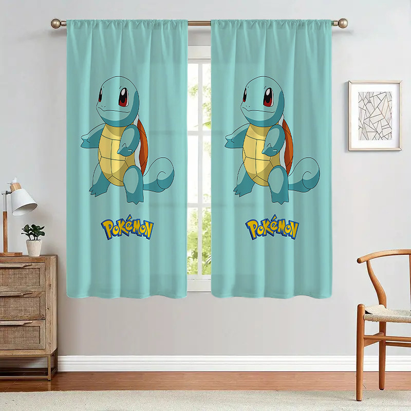 Rèm Pokemon Pikachu, Thích Hợp Cho Phòng Khách, Phòng Ngủ, Máy Có Thể Giặt Màn Polyester 1PC